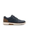 Rieker Plain Toe Laced Casual Shoe - Navy Tan